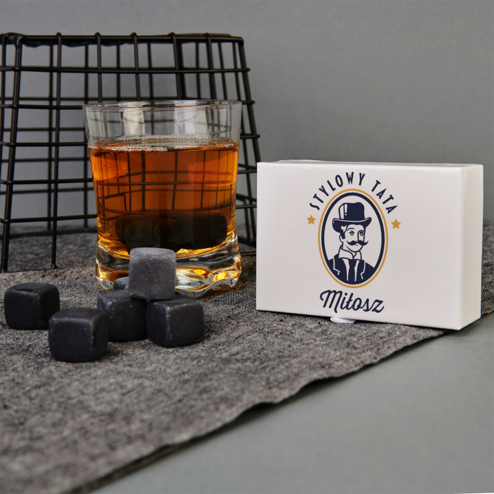 Stylowy tata - Kamienie do whisky z nadrukiem